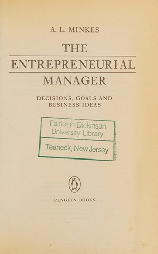 The Entrepreneurial Manager cover