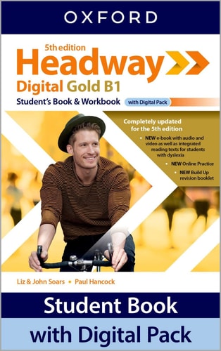Headway 5e Gold B1 Student Book Work Book Without Key with Dig Pack (It) cover
