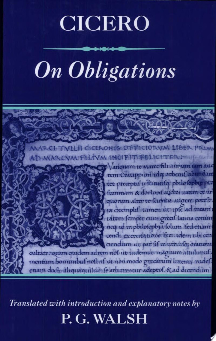 Cicero: On Obligations (De Officiis)