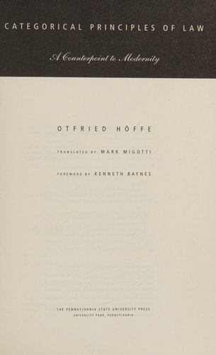 Categorical Principles of Law cover