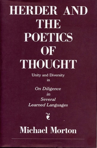 Herder and the Poetics of Thought cover