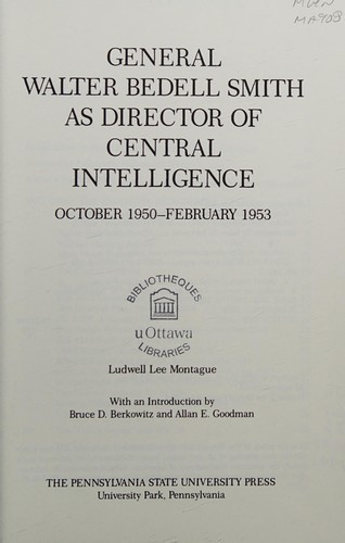 General Walter Bedell Smith as Director of Central Intelligence, Octob