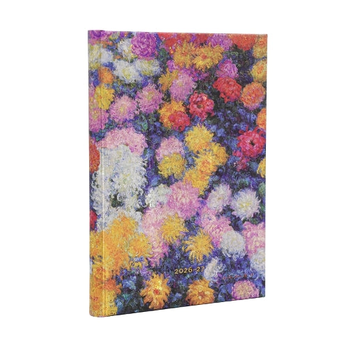 2027 Monet’s Chrysanthemums Midi 18-Month Hardcover Dayplanner (Elasti cover