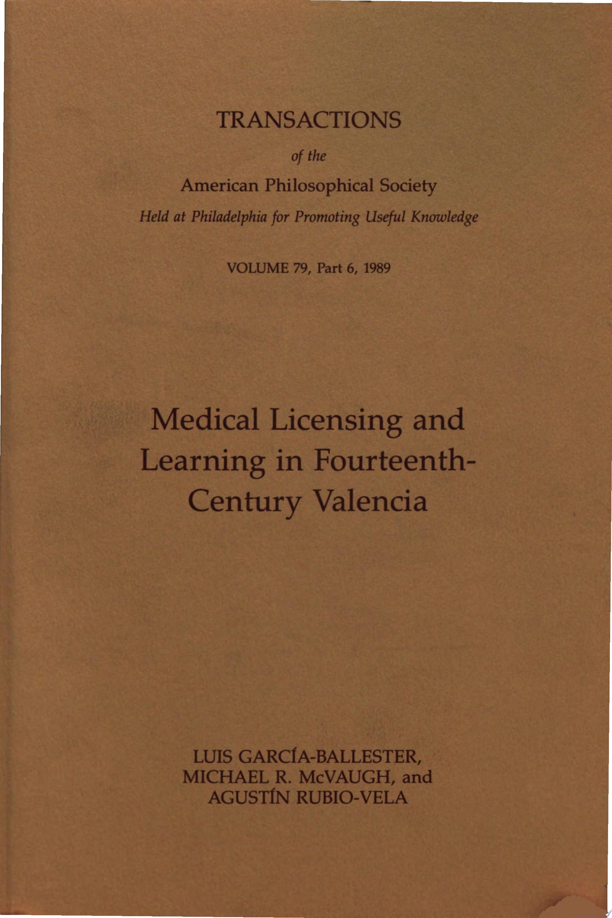 Medical Licensing and Learning in Fourteenth-Century Valencia cover