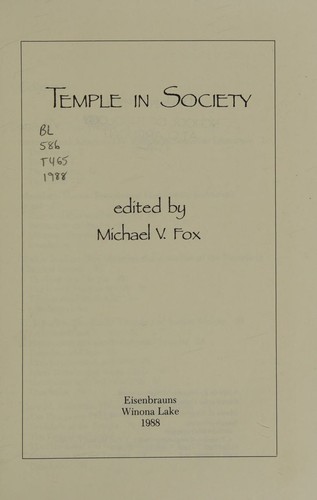 Temple in Society cover