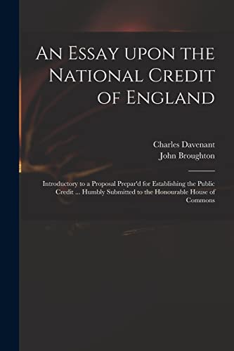 An Essay Upon the National Credit of England cover