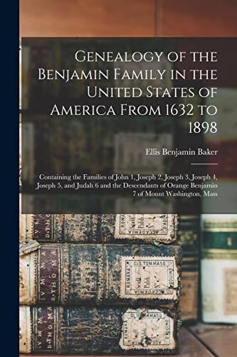 Genealogy of the Benjamin Family in the United States of America From cover