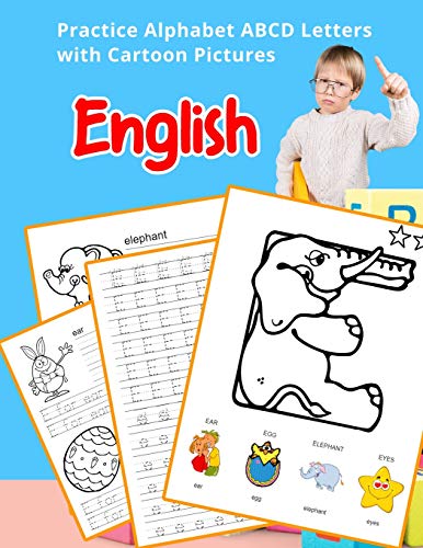 English Practice Alphabet ABCD letters with Cartoon Pictures cover