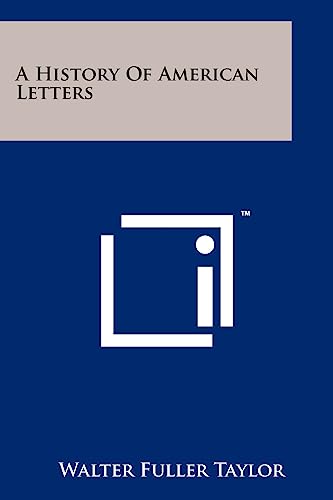 A History of American Letters