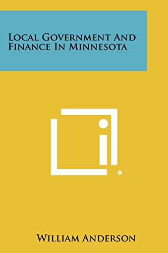 Local Government and Finance in Minnesota cover