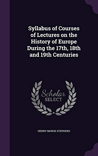 Syllabus of Courses of Lectures on the History of Europe During the 17 cover