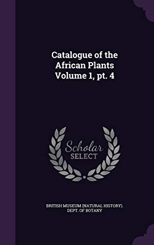 Catalogue of the African Plants Volume 1, pt. 4 cover