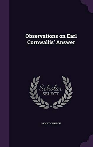 Observations on Earl Cornwallis' Answer cover