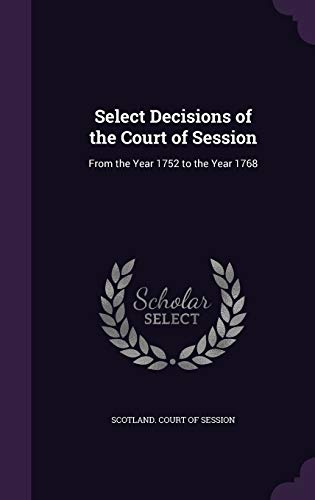Select Decisions of the Court of Session cover