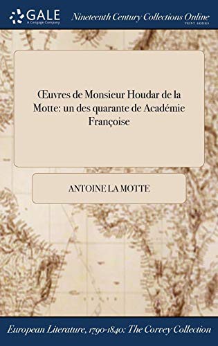 OEuvres de Monsieur Houdar de la Motte cover