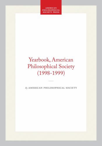 Yearbook, American Philosophical Society (1998-1999) cover