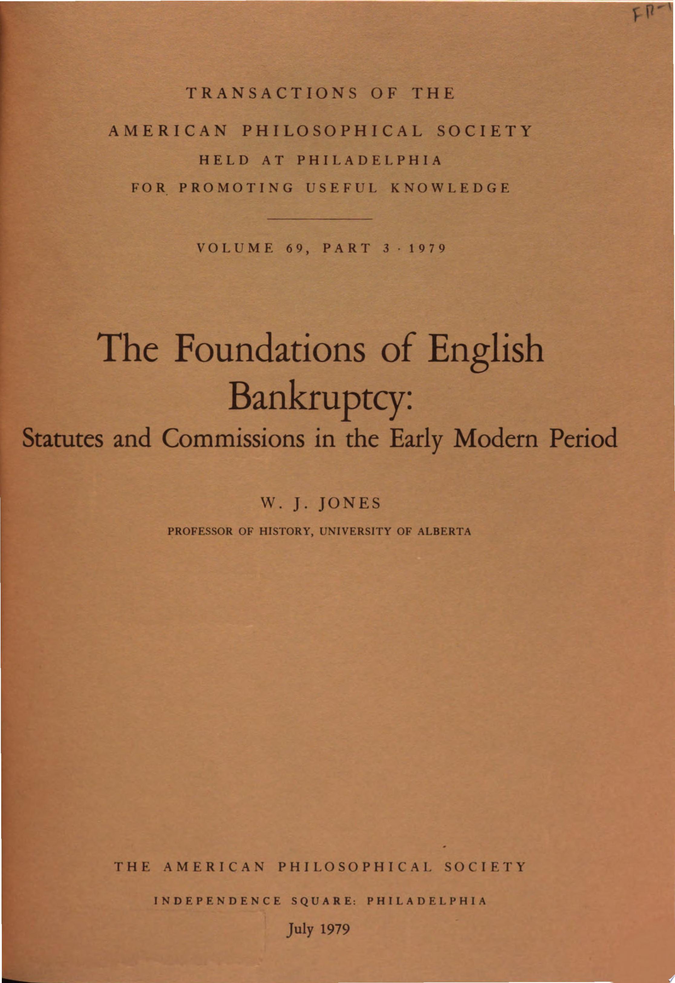 Foundations of English Bankruptcy cover art