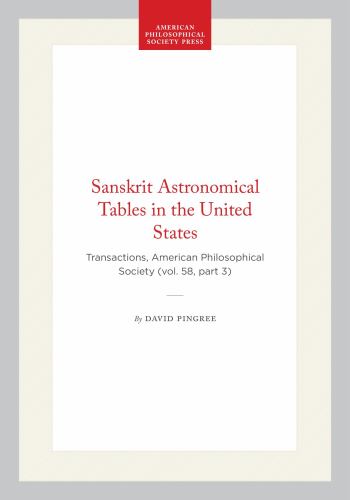 Sanskrit Astronomical Tables in the United States cover art