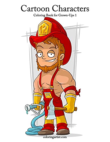 Cartoon Characters Coloring Book for Grown-Ups 1 cover
