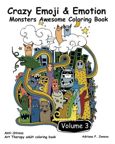 Crazy Emoji & Emotion Monsters Awesome Coloring Book cover