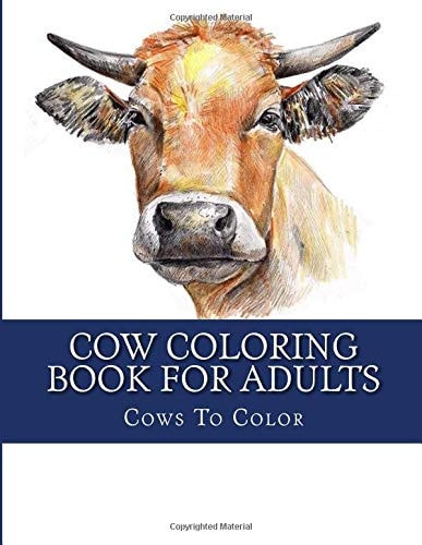 Cow Coloring Book For Adults (Large Print Farm Animal Cows Adult Color