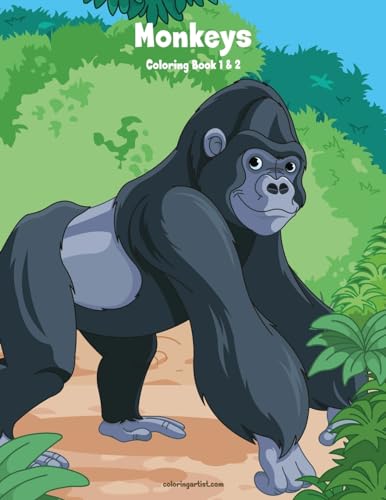 Monkeys Coloring Book 1 & 2 cover